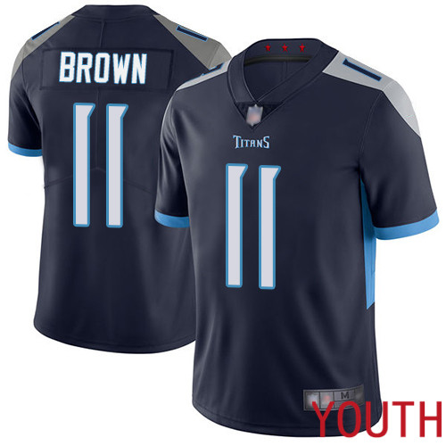 Tennessee Titans Limited Navy Blue Youth A.J. Brown Home Jersey NFL Football #11 Vapor Untouchable